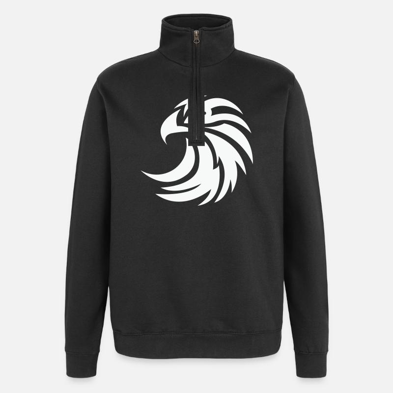 Silhouette d’aigle - Sweat à zip 1/4 - noir