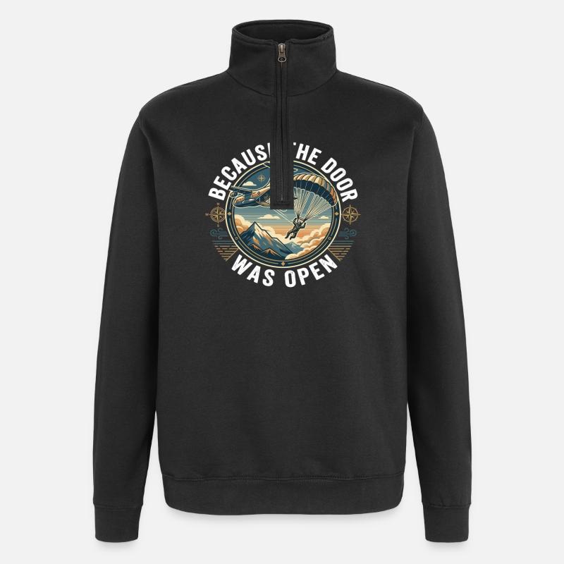 Skydiving Saying Adventure Paragliding - Quarter-Zip Sweatshirt - black