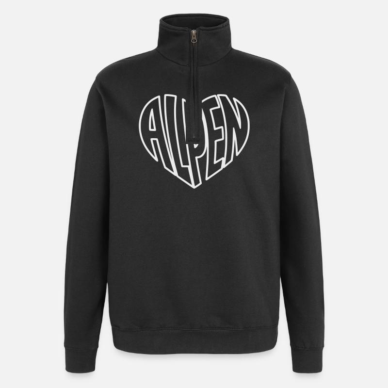 Alps Heart - Quarter-Zip Sweatshirt - black