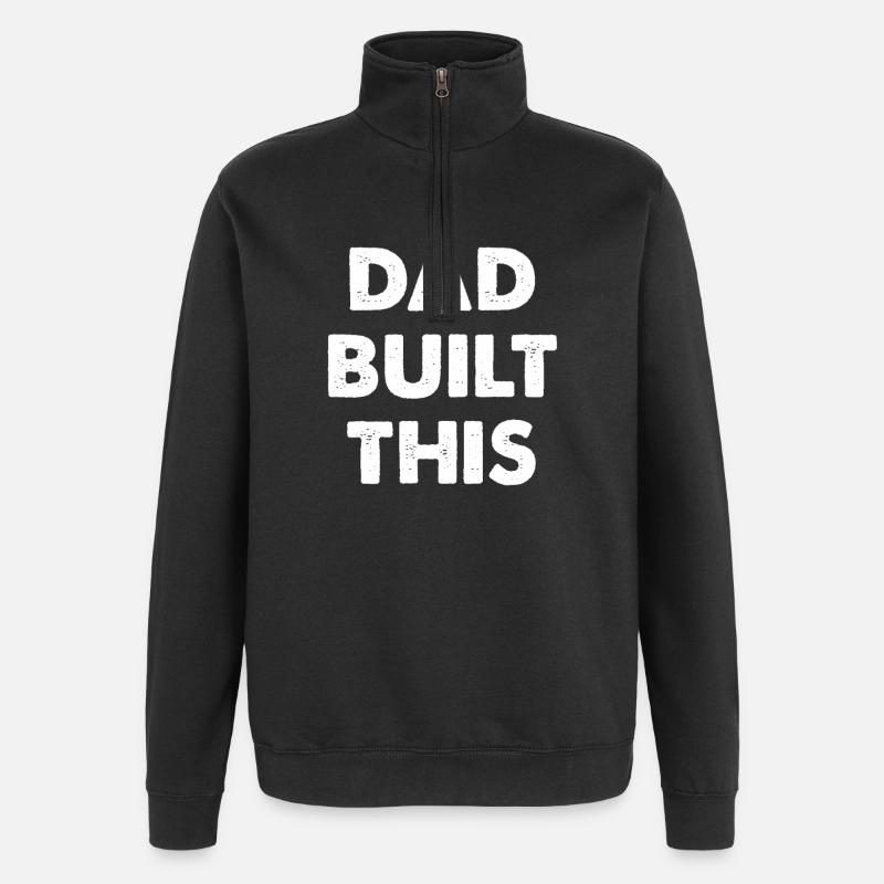 Dad Built This - Quarter-Zip Sweatshirt - black