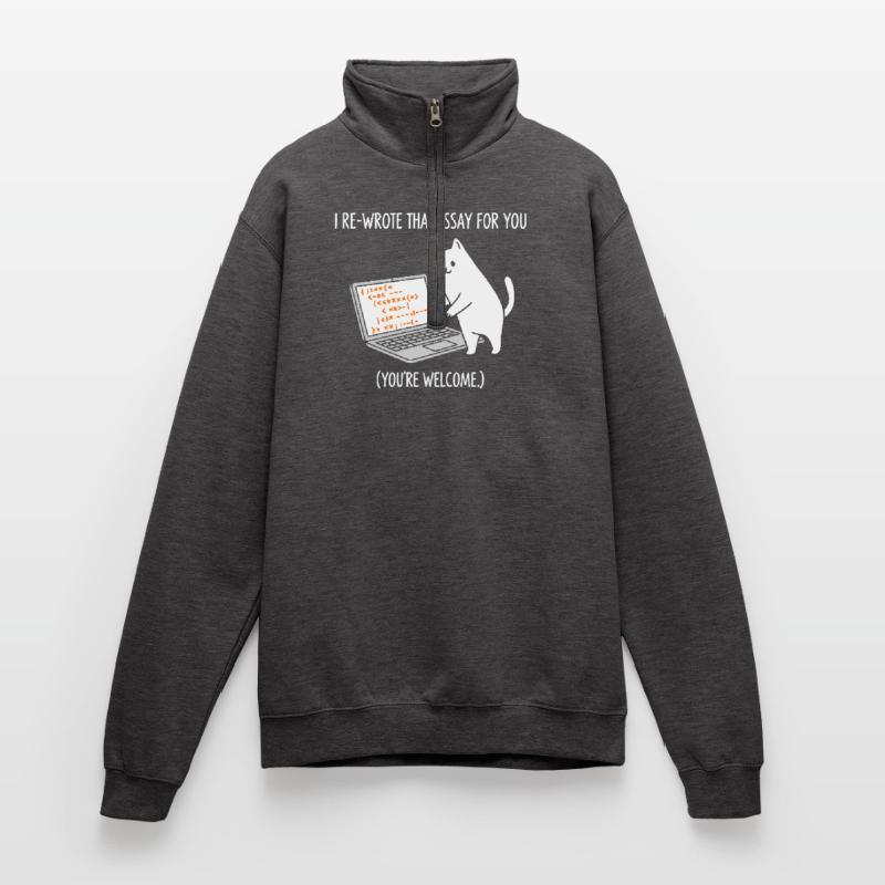 Code cat explains tasks Quarter-Zip Sweatshirt