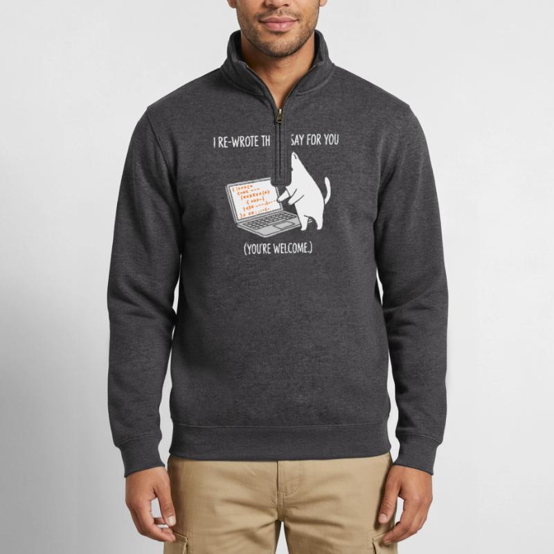 Code cat explains tasks Quarter-Zip Sweatshirt
