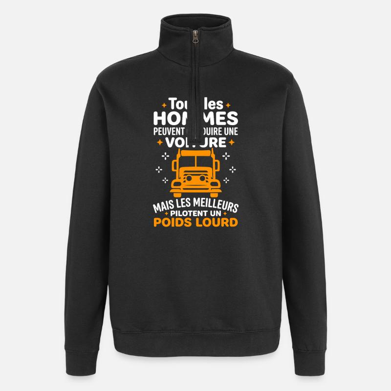 Les meilleurs pilotent un poids lourd - Sweat à zip 1/4 - noir
