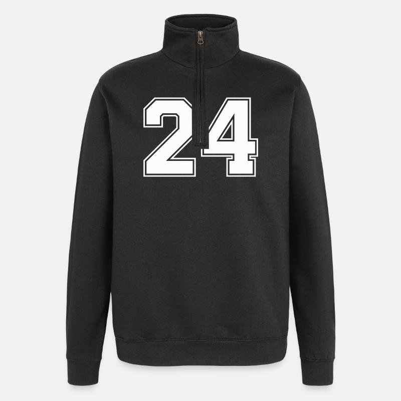 24 - Sweat à zip 1/4 - noir