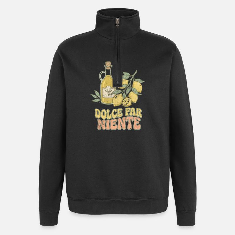 Dolce Far Niente Zitronen Olivenöl - Quarter-Zip-Sweatshirt - Schwarz