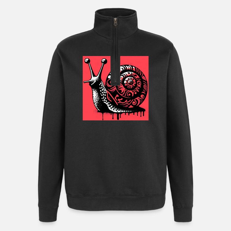 Snail - Quarter-Zip Sweatshirt - black