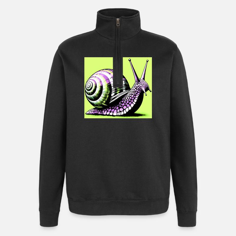 Escargot - Sweat à zip 1/4 - noir