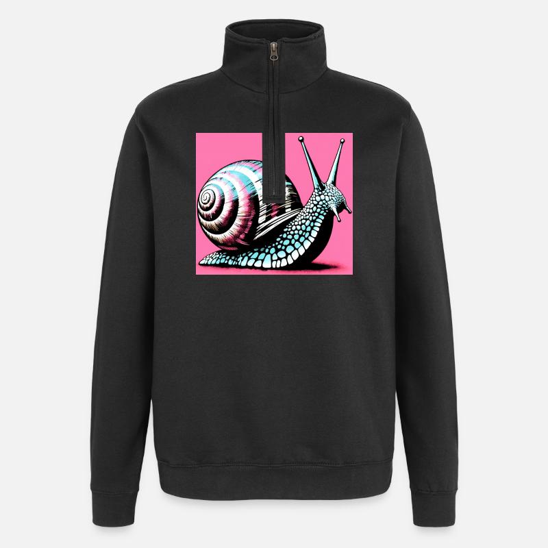 Schnecke - Quarter-Zip-Sweatshirt - Schwarz