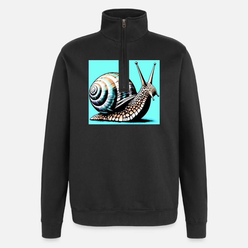 Schnecke - Quarter-Zip-Sweatshirt - Schwarz