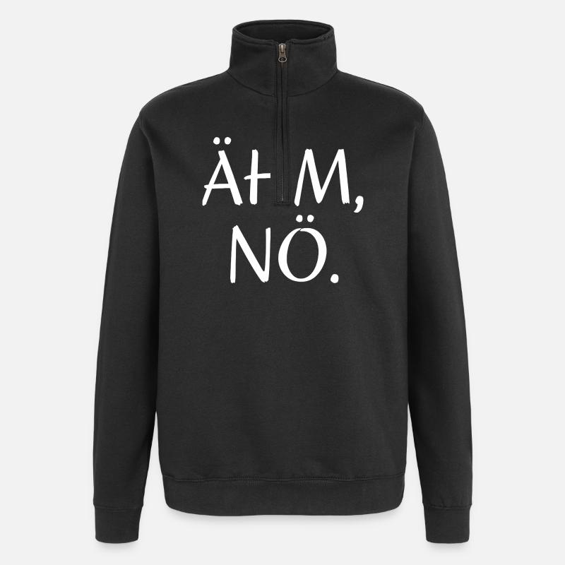 Ähm Nö Lustiger Spruch - Quarter-Zip-Sweatshirt - Schwarz