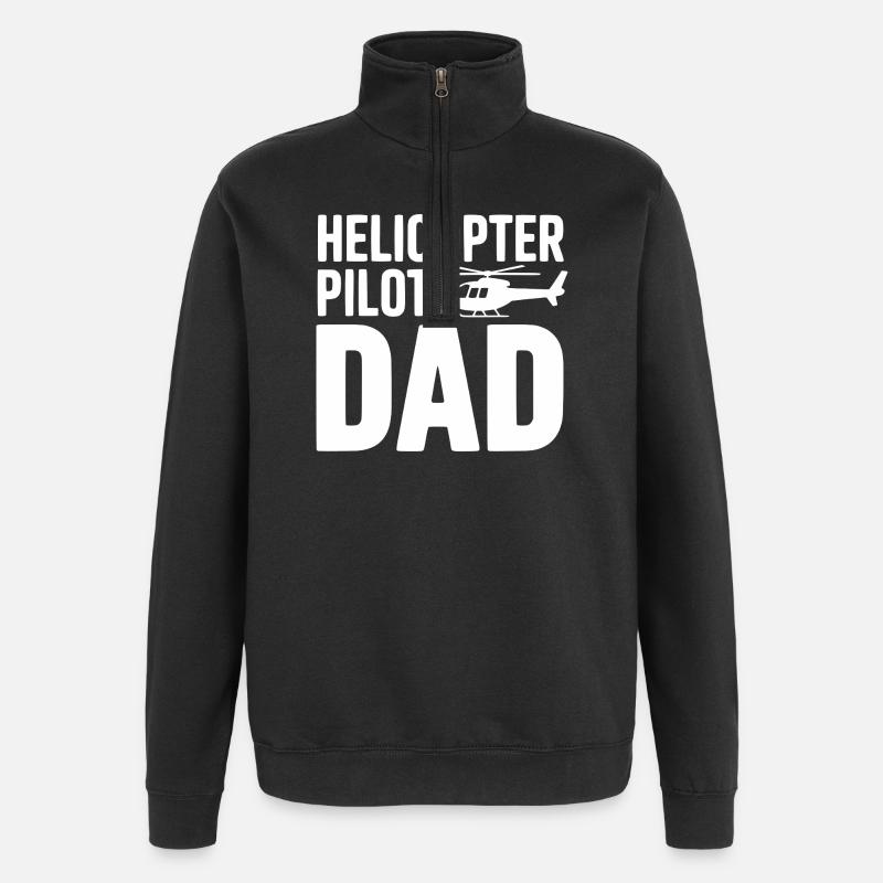 Hubschrauberpilot-Vater - Quarter-Zip-Sweatshirt - Schwarz