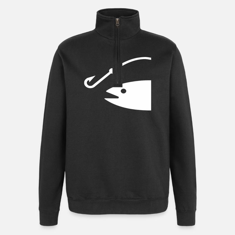 Pêche - Sweat à zip 1/4 - noir