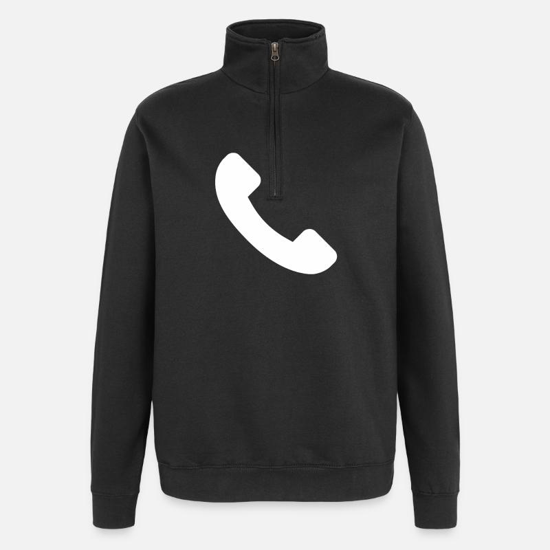Telefon - Quarter-Zip-Sweatshirt - Schwarz