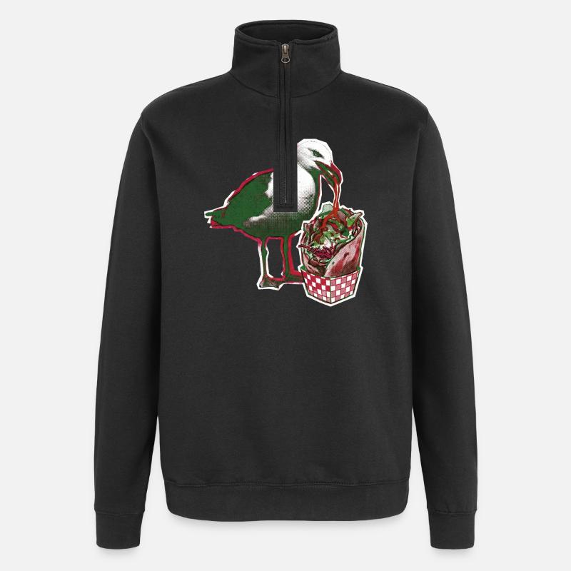 Mouette kebab - Sweat à zip 1/4 - noir