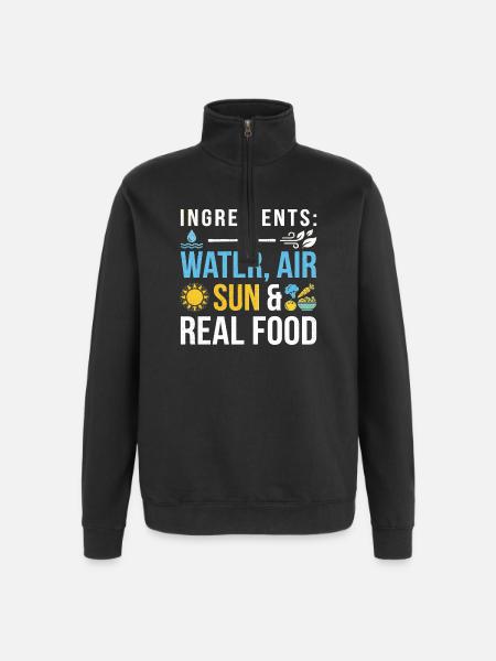 Nutrition Health Sports - Quarter-Zip Sweatshirt - black