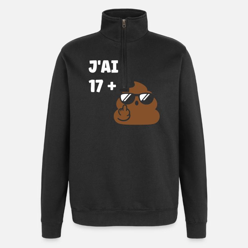 18 ans - Sweat à zip 1/4 - noir