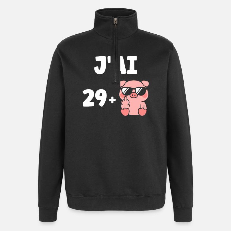 29 + 1 - Sweat à zip 1/4 - noir