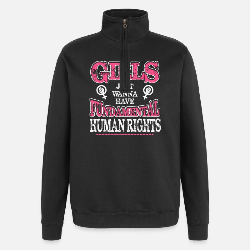 Grundrechte Feminist Tee - Quarter-Zip-Sweatshirt - Schwarz