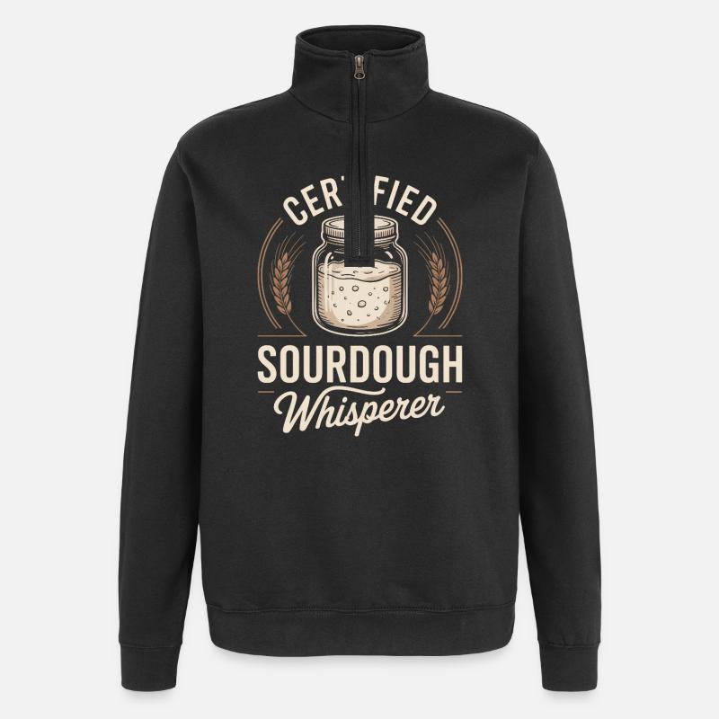 Zertifizierter Sauerteigflüsterer - Quarter-Zip-Sweatshirt - Schwarz
