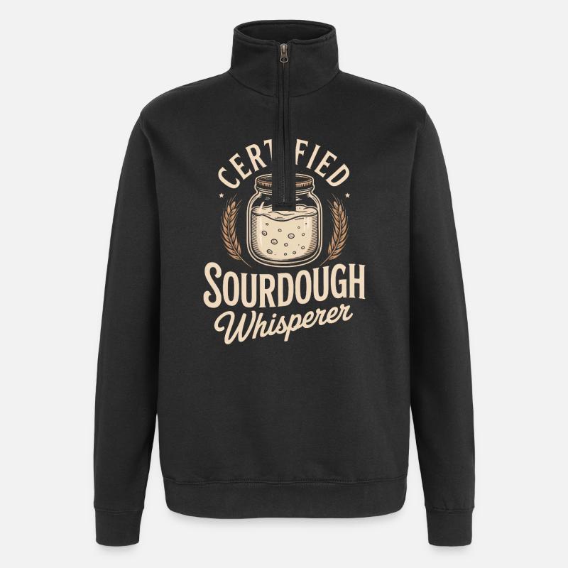 Zertifizierter Sauerteigflüsterer - Quarter-Zip-Sweatshirt - Schwarz