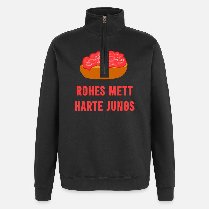 Rohes Mett Harte Jungs - Quarter-Zip-Sweatshirt - Schwarz