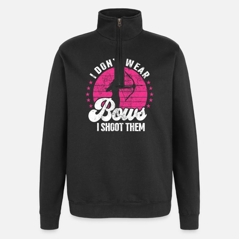 I Don’t Wear Bows I Shoot Them - Quarter-Zip Sweatshirt - black