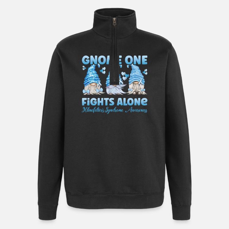 Gnom Hellblau Klinefelter Syndrom - Quarter-Zip-Sweatshirt - Schwarz