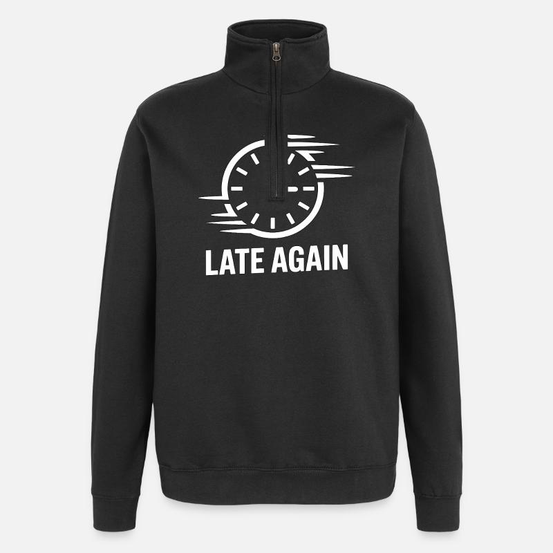Late Again Time Blindness - Quarter-Zip Sweatshirt - black