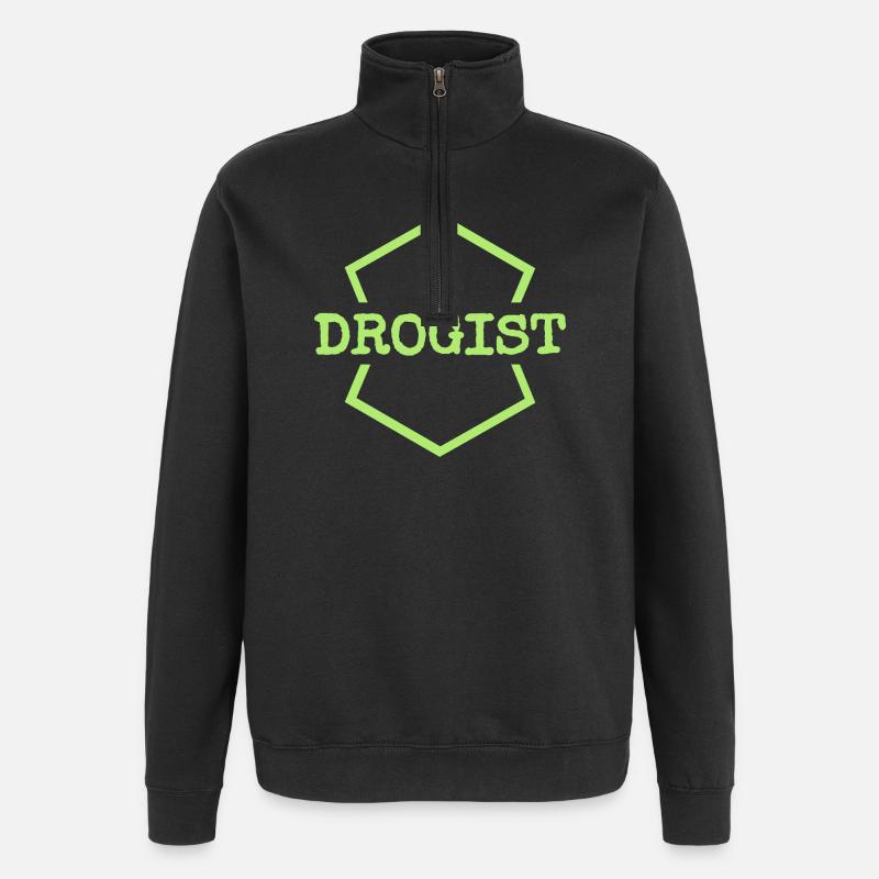 Druggist Neon Hex Logo - Quarter-Zip Sweatshirt - black