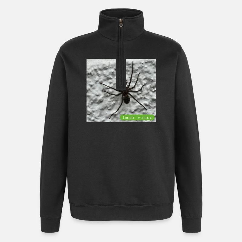 araignée - Sweat à zip 1/4 - noir