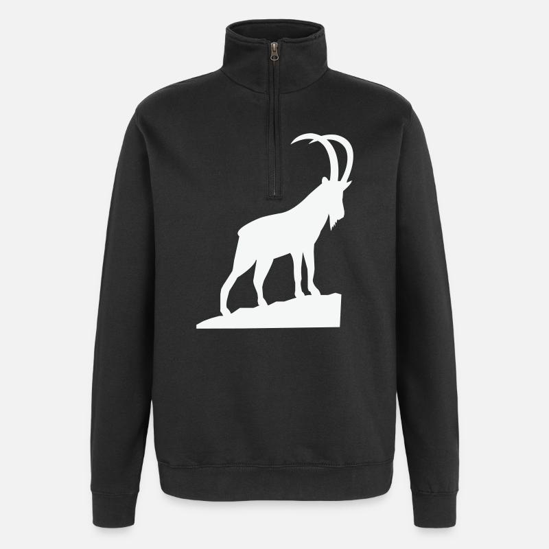 Alpine Bock Silhouette - Quarter-Zip Sweatshirt - black