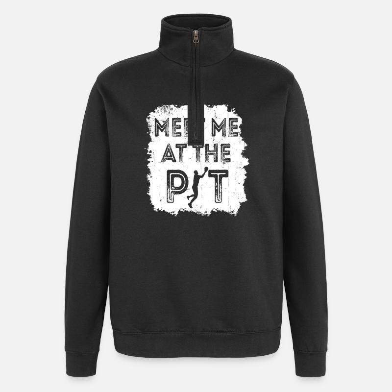 Triff mich im Dot - Quarter-Zip-Sweatshirt - Schwarz