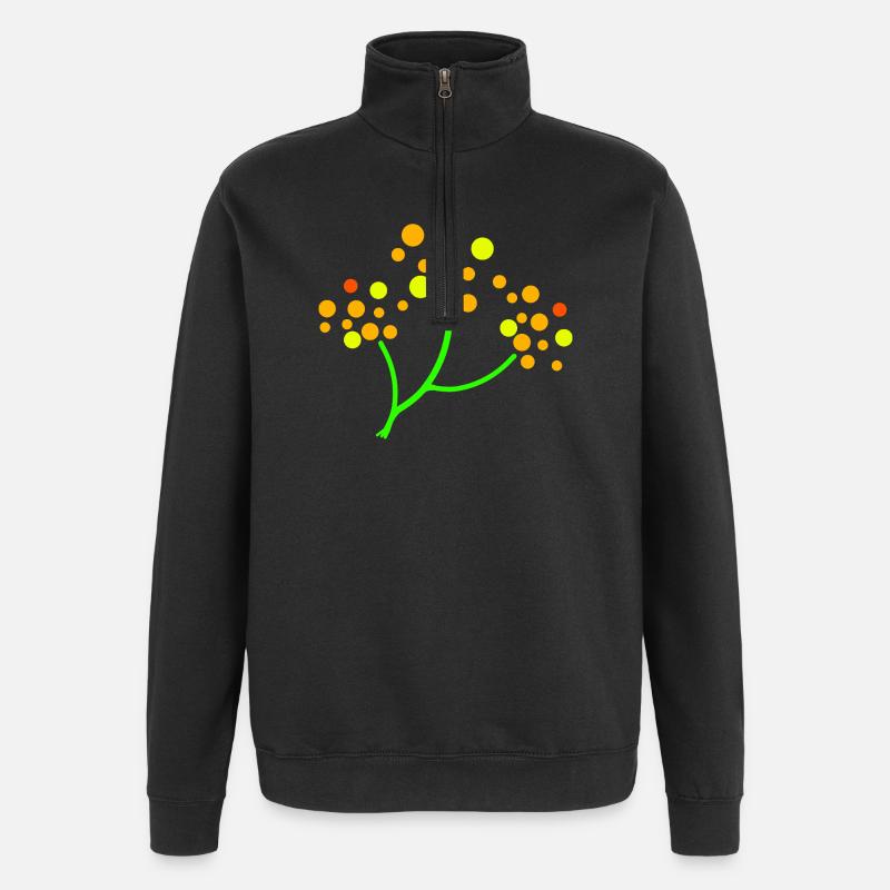 Neongepunkteter Baum Explosion - Quarter-Zip-Sweatshirt - Schwarz