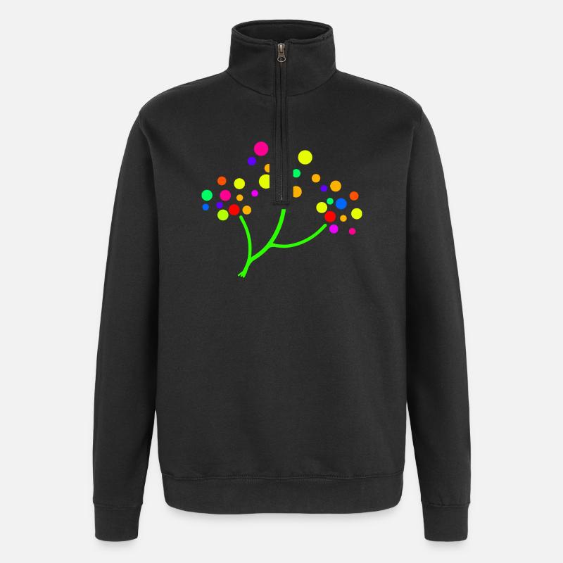 Confettis néon - Sweat à zip 1/4 - noir