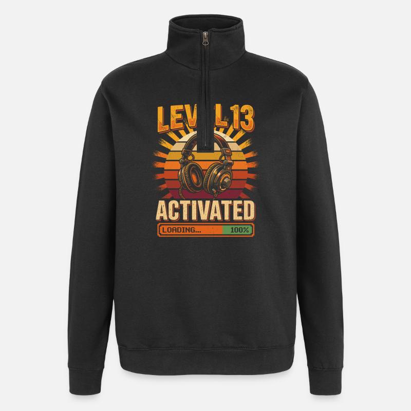 Niveau 13 Activer le casque rétro - Sweat à zip 1/4 - noir
