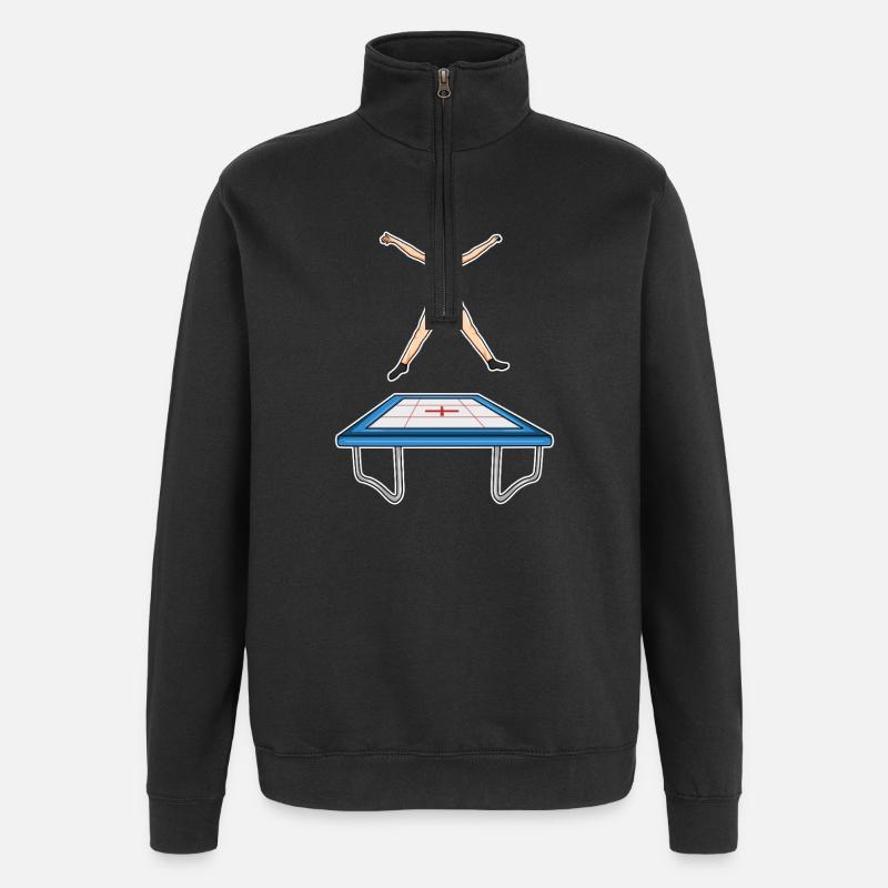 Sjov trampolinbarn - Sweatshirt med 1/4 lynlås - sort