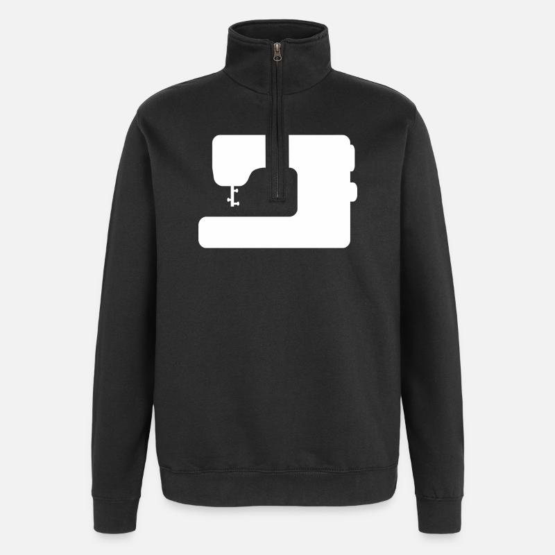 machine à coudre - Sweat à zip 1/4 - noir