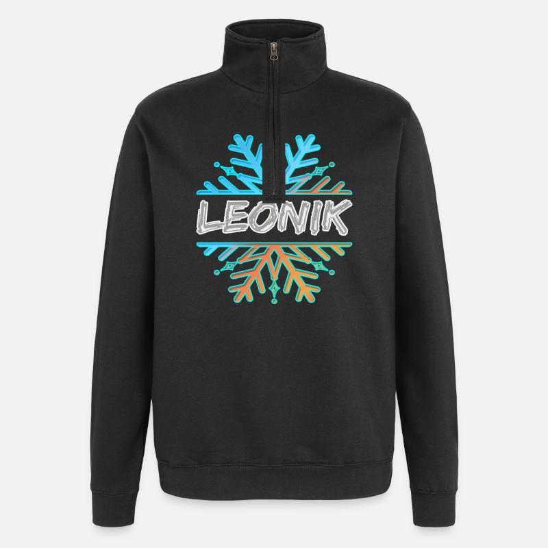 Gift for Leonik - Quarter-Zip Sweatshirt - black