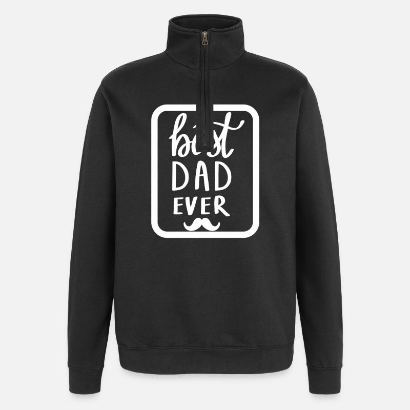 Best Dad Ever Graphic Tee - Quarter-Zip Sweatshirt - black