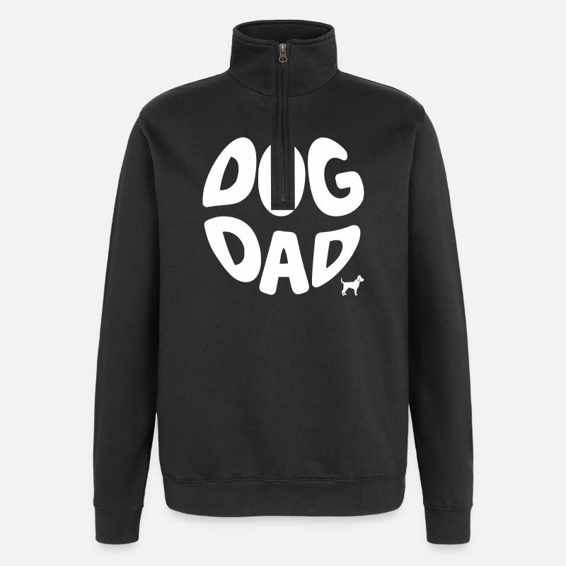 Dog Dad – Hundenpapa Design - Sweat à zip 1/4 - noir