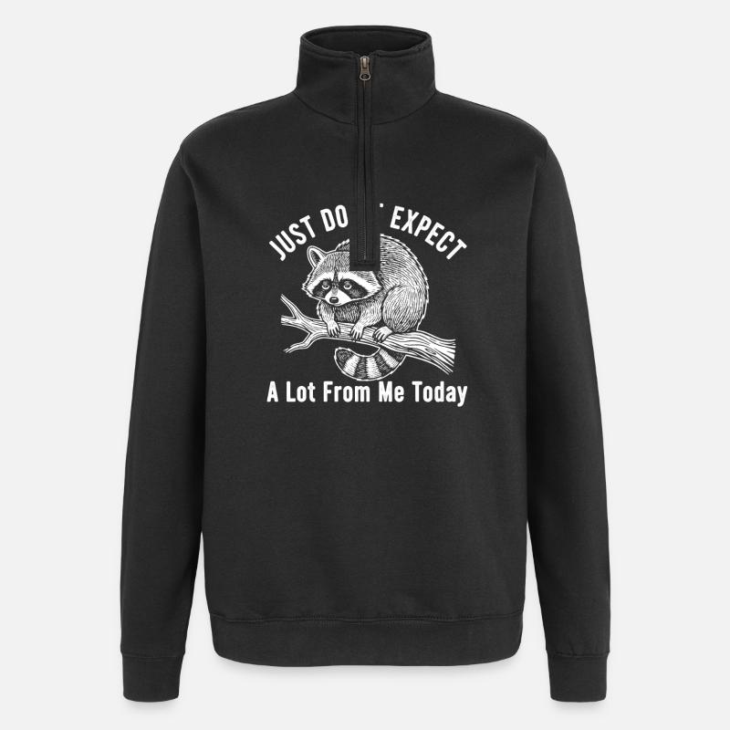 Biberstimmung: Heute nicht - Quarter-Zip-Sweatshirt - Schwarz