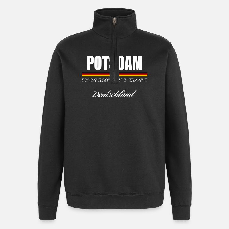 Potsdam - Quarter-Zip-Sweatshirt - Schwarz