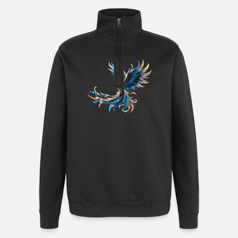 Fire Blue Phoenix - Quarter-Zip Sweatshirt - black
