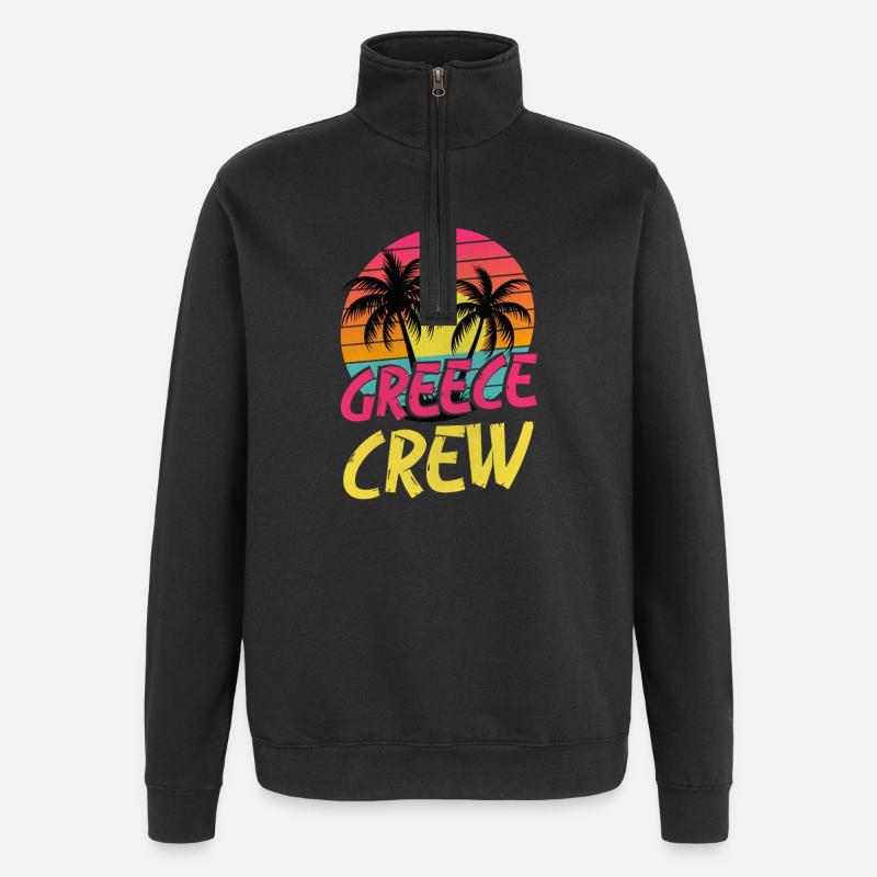 Équipage Grèce - Sweat à zip 1/4 - noir