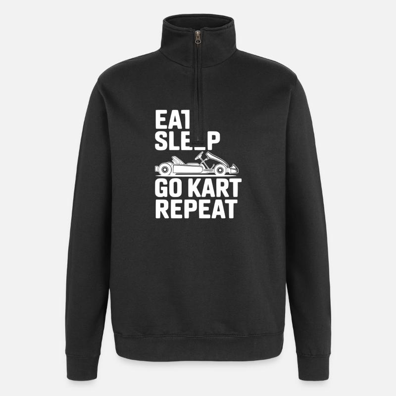 Eat Sleep Go Kart Repeat - Quarter-Zip Sweatshirt - black