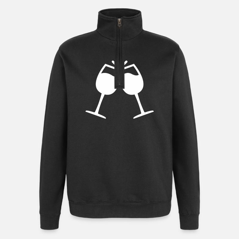 Wine - Quarter-Zip Sweatshirt - black