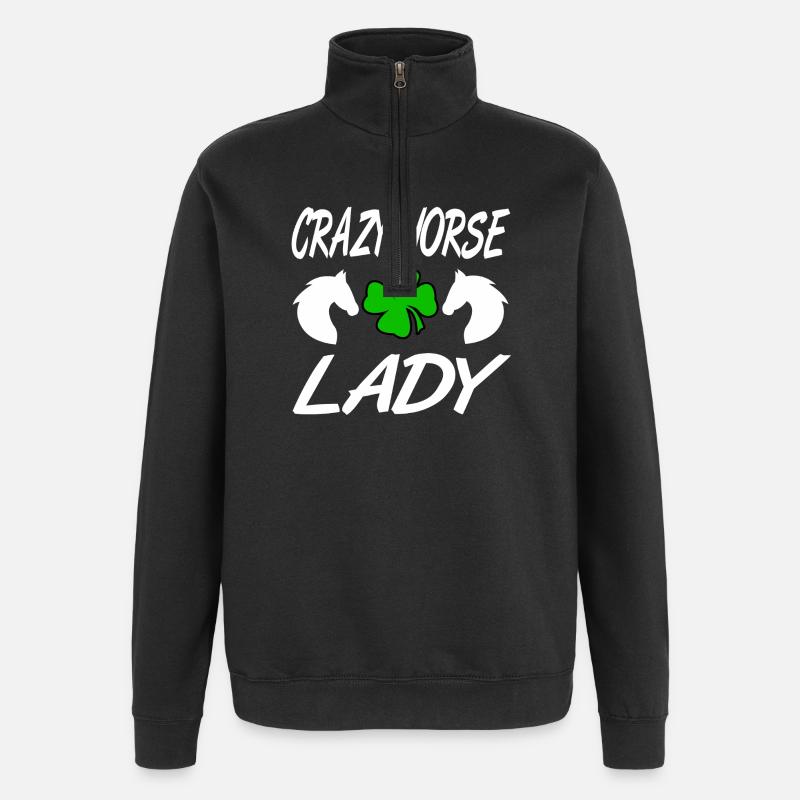 Pferde - Quarter-Zip-Sweatshirt - Schwarz