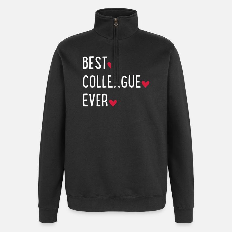 Meilleur collègue du monde - Sweat à zip 1/4 - noir