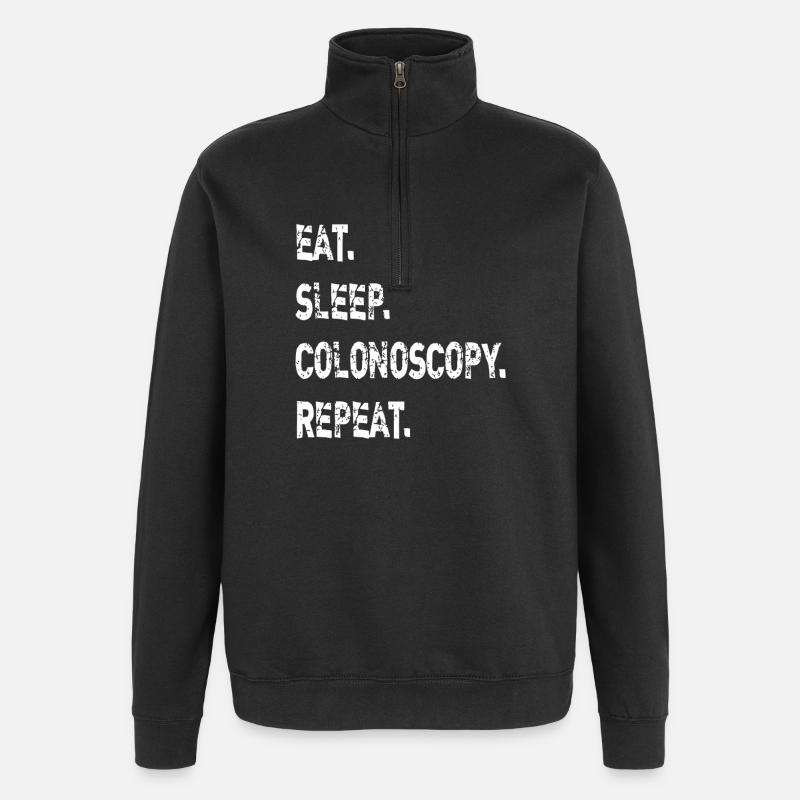 Mange, dors, coloscopie Répéter - Sweat à zip 1/4 - noir
