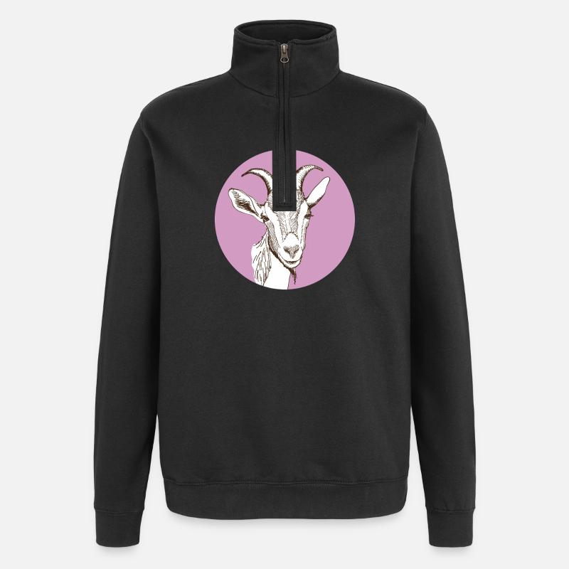 Chèvre - Sweat à zip 1/4 - noir